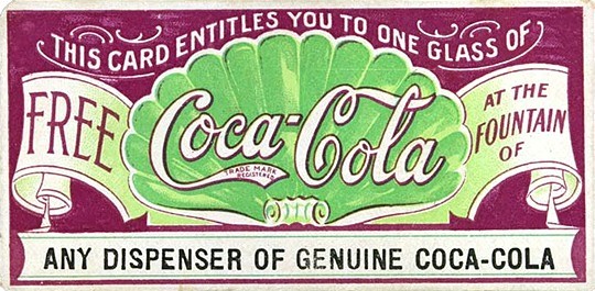 Coca-Cola's first coupon