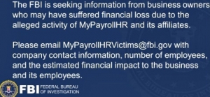 FBI investigating MyPayrollHR fraud