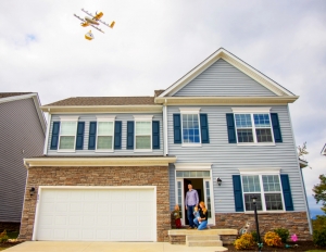 Collver family drone delivery in Christiansburg