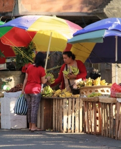 shopping at a local market