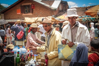 shopping at a Madagascar market