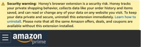 Amazon calls Honey app a security risk