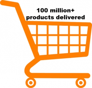 100 million+ products delivered by Amazon