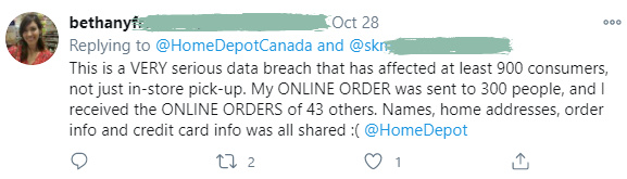Home Depot Canada data breach concern