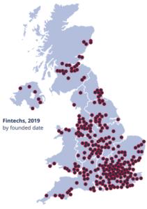 UK fintech clusters 2019